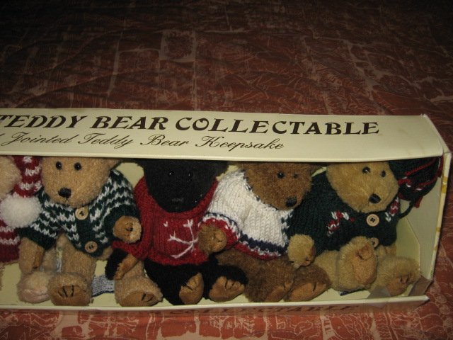 Image 1 of Teddy Bear collection handcrafted jointed new in box sweater