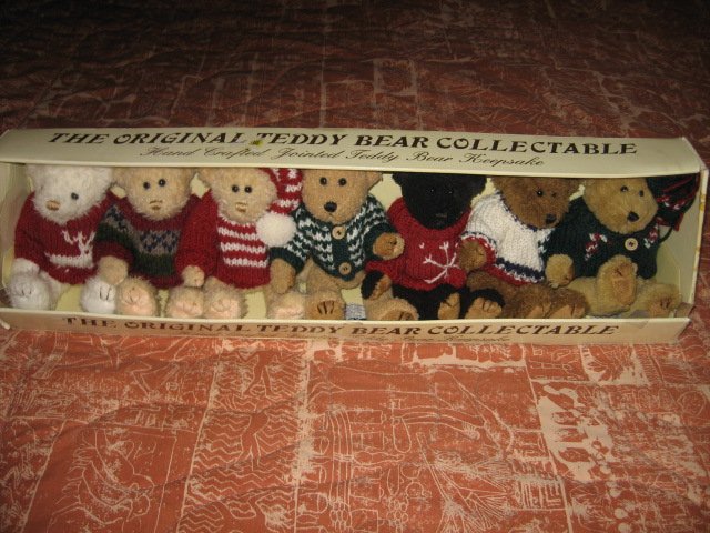 Image 2 of Teddy Bear collection handcrafted jointed new in box sweater