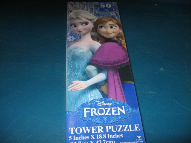 Image 0 of Frozen Anna Elsa Tower 50 piece puzzle 5 inch by 19 inch Disney