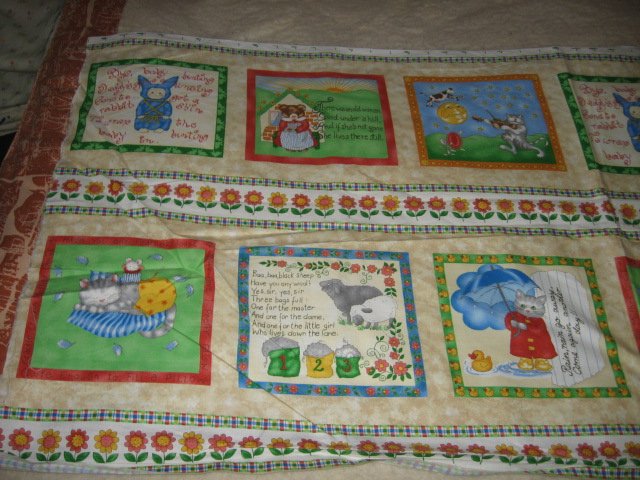 Nursery Rhymes Soft book 100% cotton fabric Panel To Sew/ 