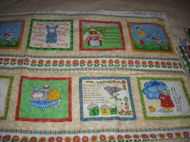 Image 1 of Nursery Rhymes Soft book 100% cotton fabric Panel To Sew/ 
