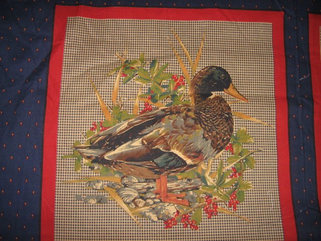 Image 2 of Birds  Pheasants  set of Four cotton Fabric pillow panels to sew