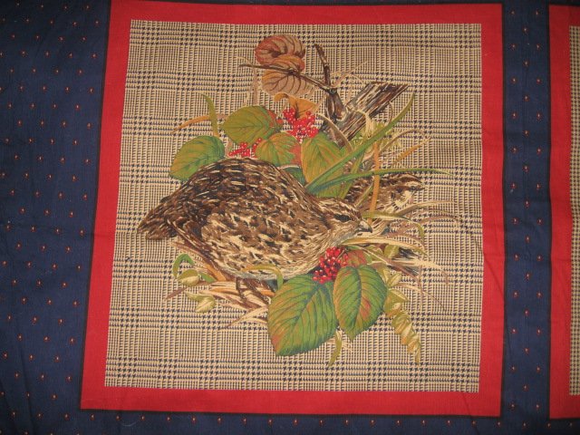 Image 3 of Birds  Pheasants  set of Four cotton Fabric pillow panels to sew