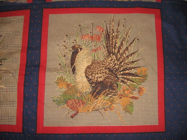 Image 4 of Birds  Pheasants  set of Four cotton Fabric pillow panels to sew