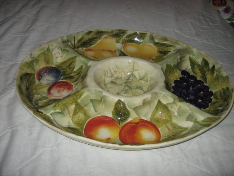 Image 0 of Tray party serving fruit ceramic large