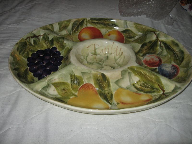 Image 1 of Tray party serving fruit ceramic large