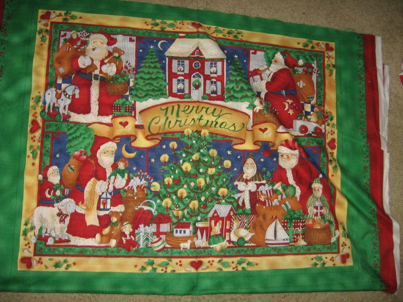 Christmas Night Before Santa Presents Door Panel soft cotton fabric you sew