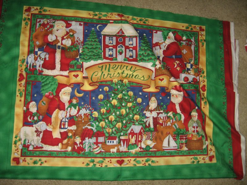 Christmas Night Before Santa Presents Door Panel soft cotton fabric you sew