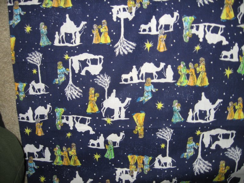 Image 0 of Christmas Nativity wise men camel stary night soft cotton fabric you sew