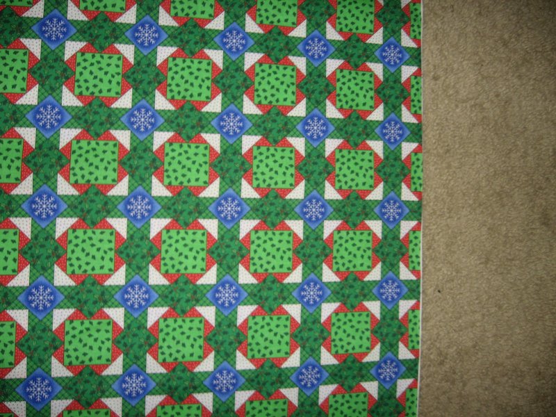 Christmas overall trees holly snowflakes cotton fabric by the yard