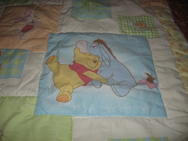 Disney Pooh Eeyore Tigger Roo Piglet quilt two sided padded
