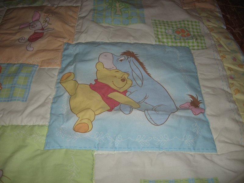 Image 0 of Disney Pooh Eeyore Tigger Roo Piglet quilt two sided padded