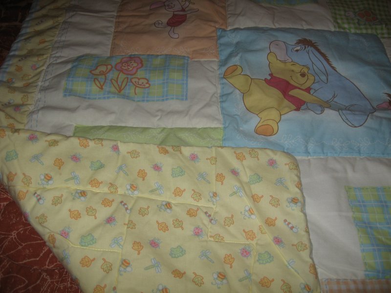 Image 2 of Disney Pooh Eeyore Tigger Roo Piglet quilt two sided padded