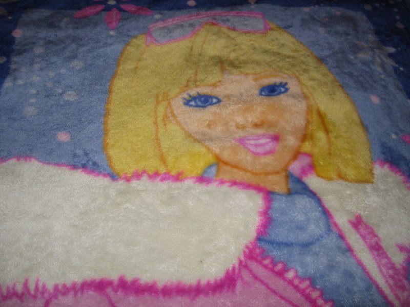 Image 0 of winter jacket Barbie name fleece blanket thick warm commercially made