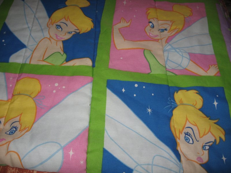 Image 1 of Disney Tinker Belle comforter padded large 60 inch by 84 inches