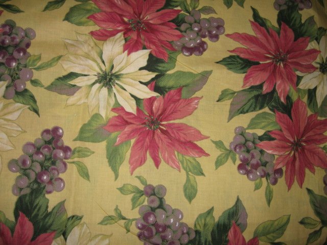 Image 0 of Poinsettia Christmas cotton fabric 