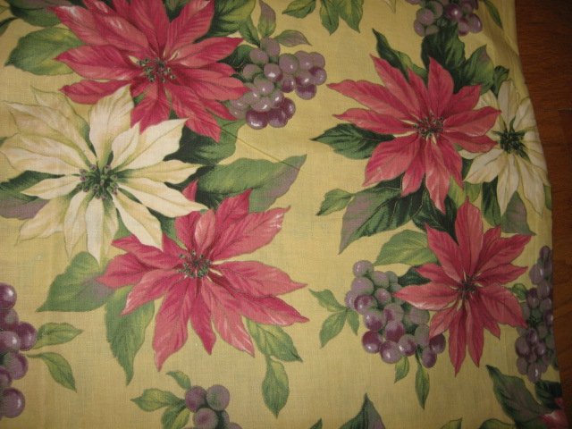 Image 1 of Poinsettia Christmas cotton fabric 
