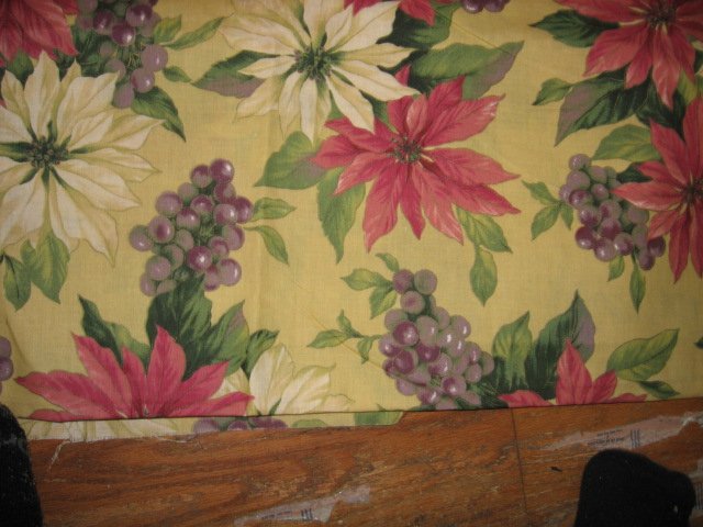 Image 3 of Poinsettia Christmas cotton fabric 