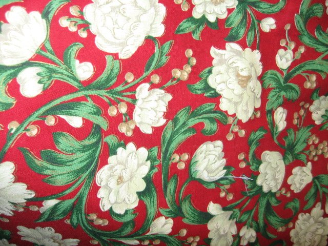 Image 0 of Christmas white beautiful flowers cotton fabric 