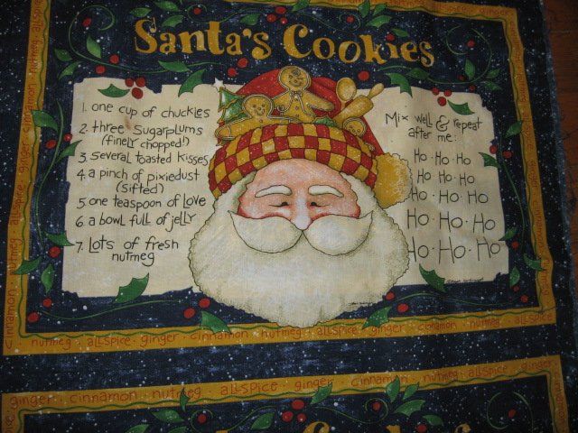 Santa's Cookies receipe set of two panels