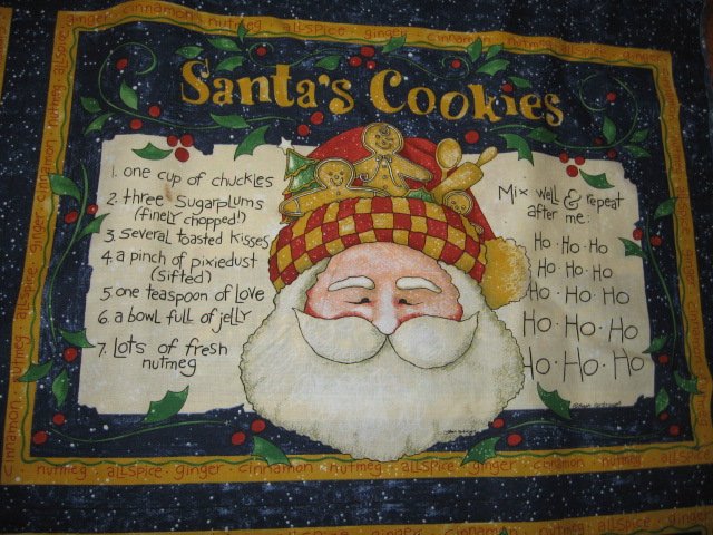 Image 1 of Santa's Cookies receipe set of two panels