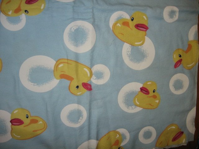 Rubber Ducks Bubbles Light Blue 100% cotton flannel Last Piece