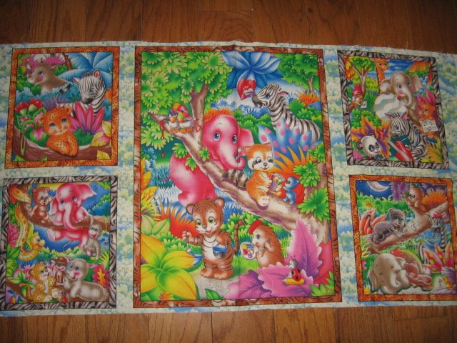 Jungle Jubilee baby jungle animals whimsical cotton panel series