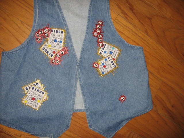 Image 1 of Bingo blue jean fabric vest 