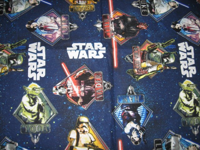 Star Wars Hahn Vader Leia Luke Yoda Trooper  Licensed Fabric  Rare 
