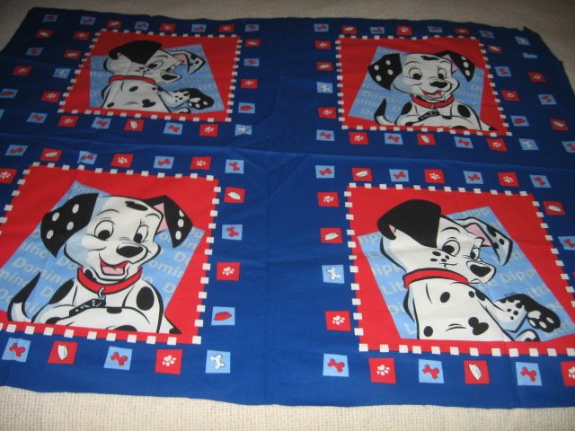 Disney Dalmatian Dogs Domino and Dipper Pillow panel fabric set of four to sew 