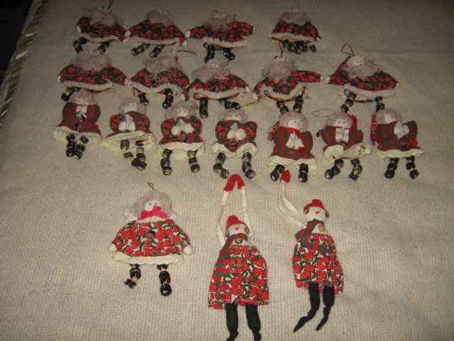 Image 0 of Christmas Tree Angel Dolls Ornaments Trim Santa Angel doll set of 15