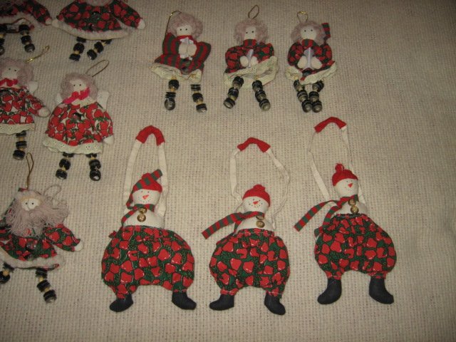 Image 1 of Christmas Tree Angel Dolls Ornaments Trim Santa Angel doll set of 15