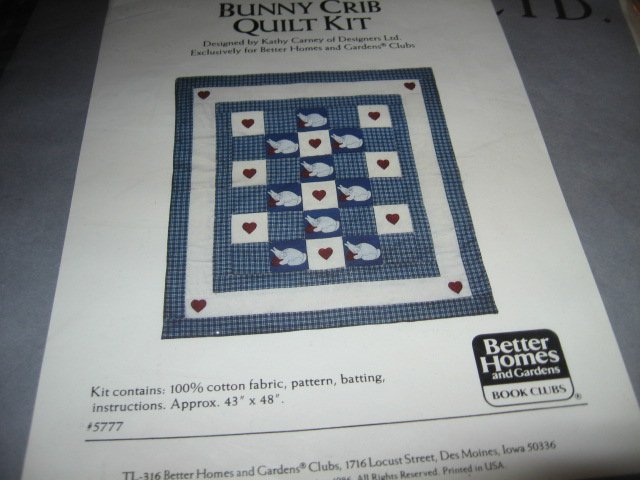 Image 0 of Bunny crib quilt kit 43 inch by 48 inches