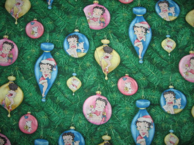 Betty Boop Christmas bulbs cotton fabric by the yard