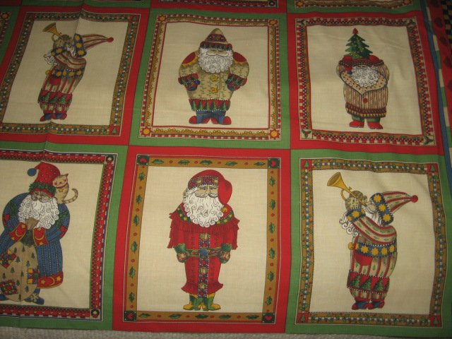 Image 2 of Christmas Santa Gnomes fabric cotton by the yard