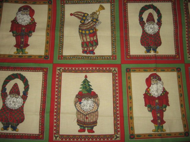 Image 3 of Christmas Santa Gnomes fabric cotton by the yard