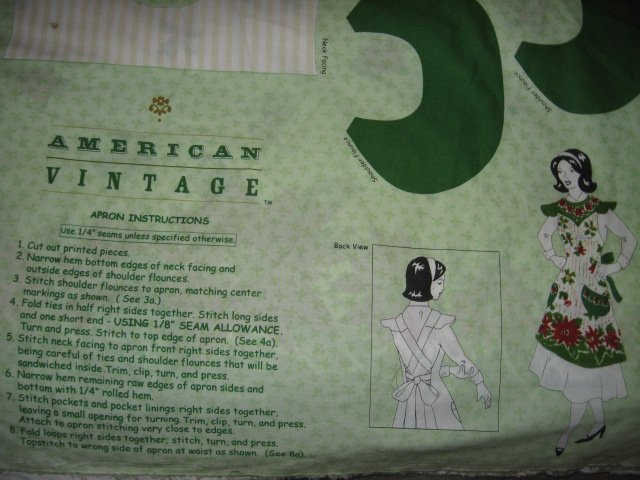 Image 0 of Christmas Poinsettia American Heritage  fabric Apron to sew