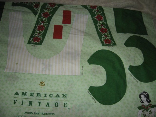 Image 1 of Christmas Poinsettia American Heritage  fabric Apron to sew