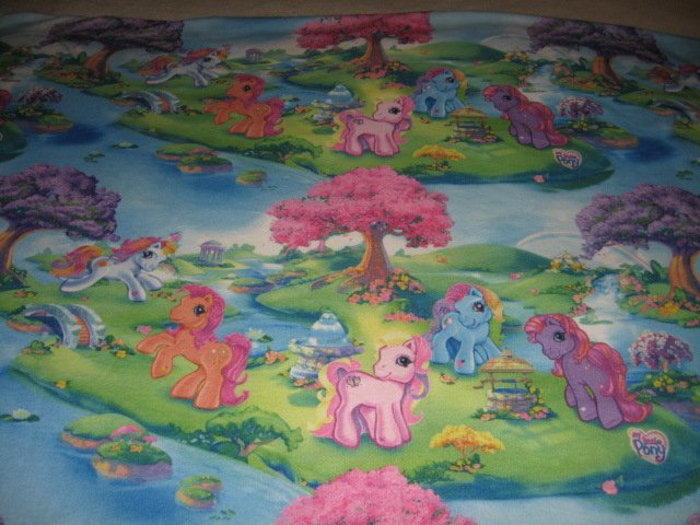 Pony rainbow gorgeous fleece whole large piece 58 s by 80 inches  