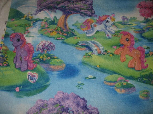Image 1 of Pony rainbow gorgeous fleece whole large piece 58 