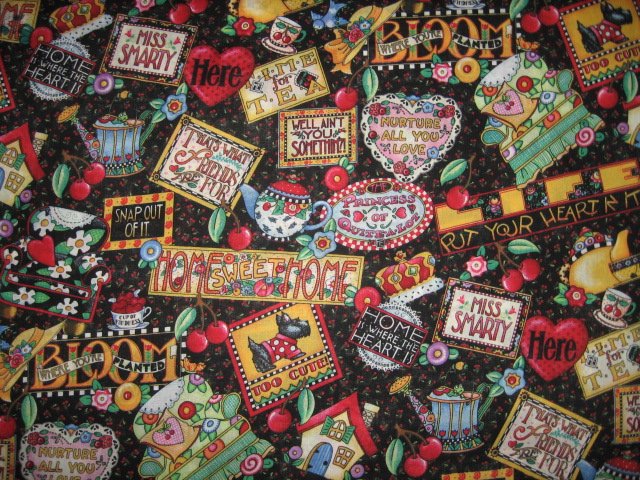 Image 0 of Mary Engelbreit sayings too cute ain't you something Fabric by the yard 