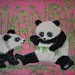 panda bear eucalyptus pink fleece blanket child daycare comfort 32  square  