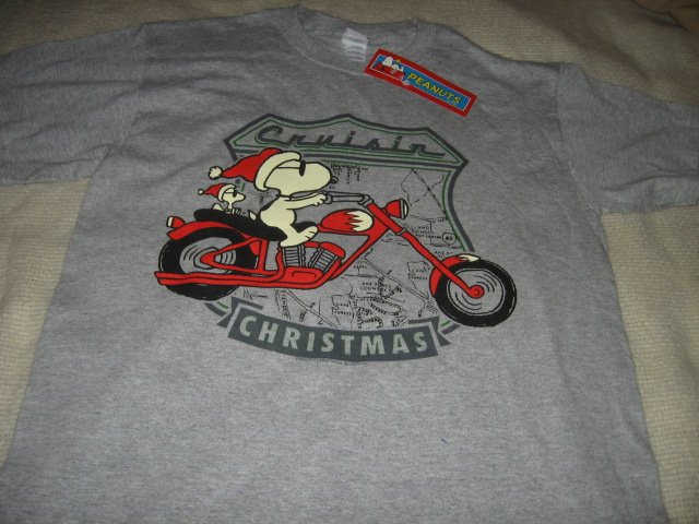 Image 0 of Snoopy motorcycle Cruisin t shirt large new w tags