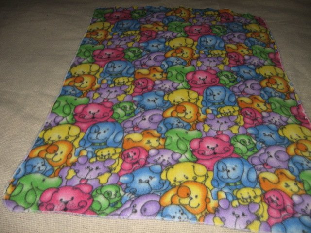 Image 0 of dog faces whimsical fleece toddler blanket many colors