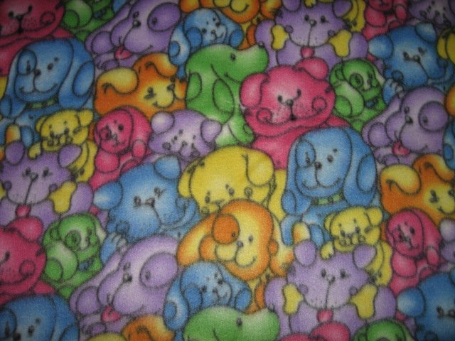 Image 1 of dog faces whimsical fleece toddler blanket many colors