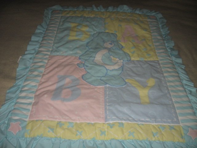 Image 1 of Care Bears boy padded quilt trim and headboard 