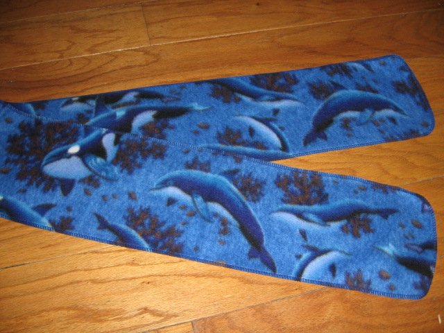 Image 0 of Whale Handmade fleece table runner or scarf