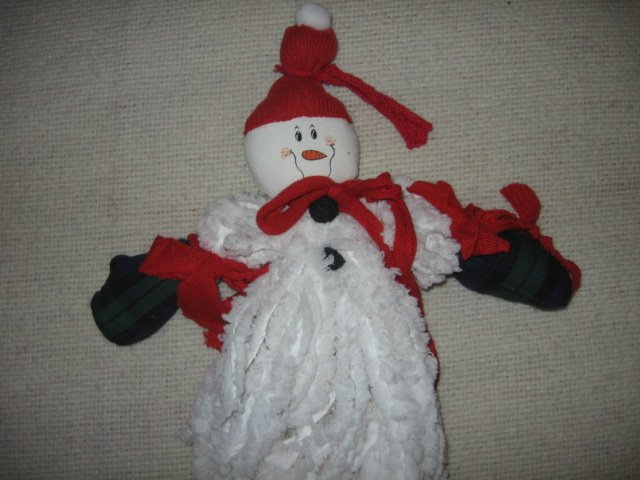 snowman fabric white hat mittens shoes Christmas 20 inch