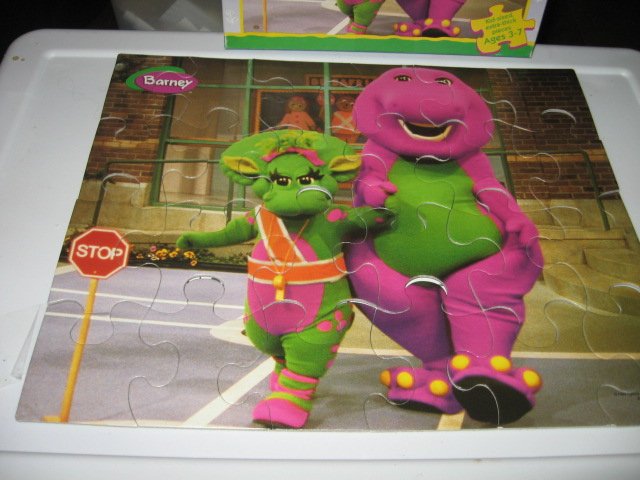 Image 2 of Hasbro Barney Kid Sized 24 piece puzzle age 3 to 7 