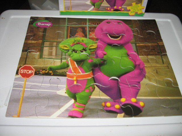 Image 3 of Hasbro Barney Kid Sized 24 piece puzzle age 3 to 7 